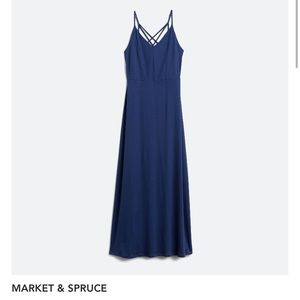 Market & Spruce Blue Crossback Maxi Dress (Size S)